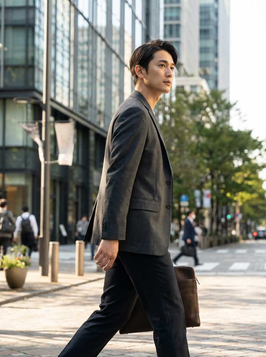 男性モデル 著用 アーバンテックテーラード